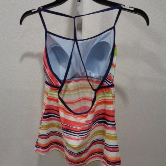 Nike Women's Tankini Swimsuit Top Padded Size 12 Striped - Picture 9 of 15